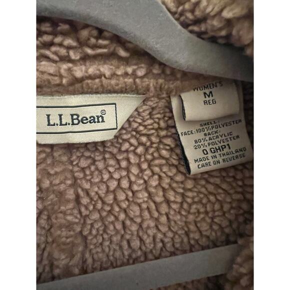 Vintage L.L. Bean Women's Brown Faux Suede Sherpa Button Front M Vest Outdoors - Picture 4 of 8